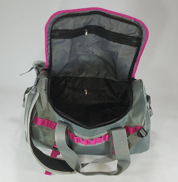 Dropping Lines - GEAR BACKPACK / DUFFEL BAG - GREY / PINK