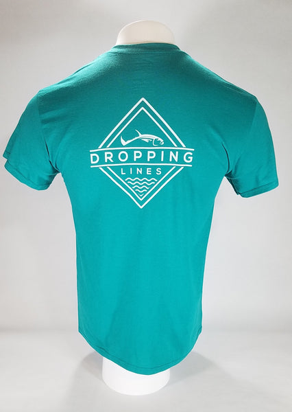 Dropping Lines - Teal - Logo T-Shirt