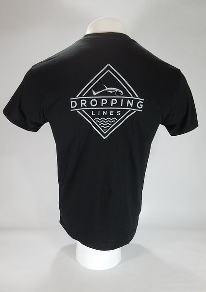 Dropping Lines - Black - Logo T-Shirt