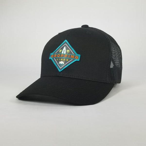 Dropping Lines - SURF / SUP - Black on Black - Hat